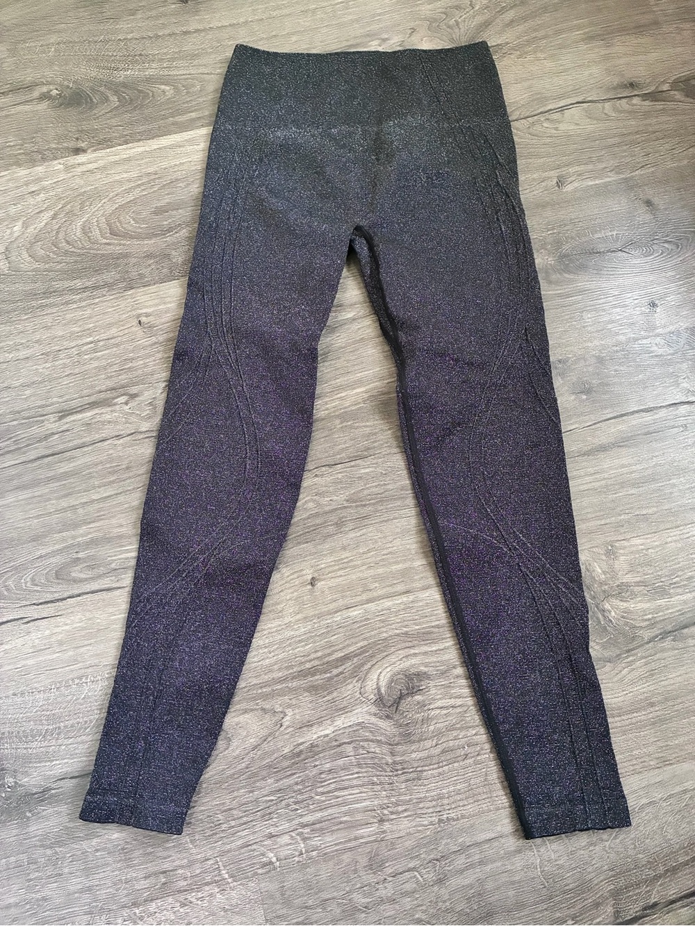 Fabletics Shimmery Black Leggings with Subtle Sparkle